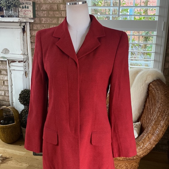 LOUIS FERAUD MADE IN GERMANY VINTAGE PIN STRIPE BLAZER 8 VINTAGE COUTURE - Picture 4 of 13